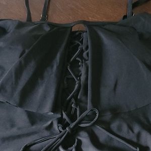 Womens bathing suit. Lace up front. Size L
